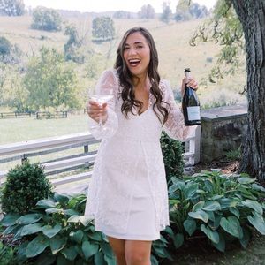 Lerose White bridal robe and slip dress